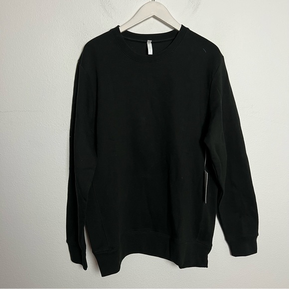 NEW Original Favorites Men’s Solid Black Crewneck Sweatshirt Size Large - Picture 2 of 9